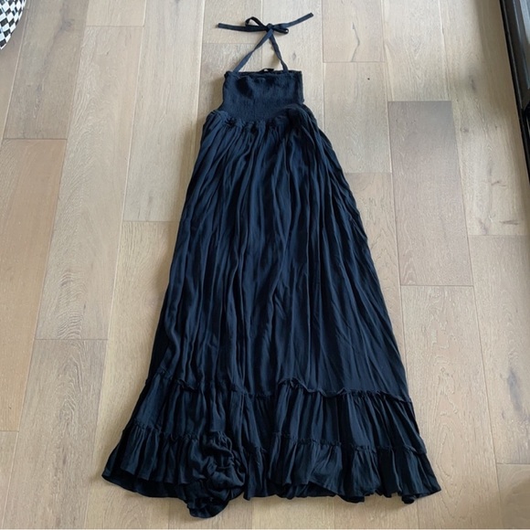 Vici Zayn Smocked Backless Halter Black Maxi Dress - Picture 6 of 12